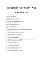 100 câu đố vui về các vị Vua của nước ta potx