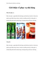 Giáo trình quản trị khách sạn, nhà hàng - Giới thiệu về phục vụ nhà hàng potx