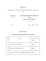 MẪU BẢNG SỐ LIỆU Tình hình thực hiện chính sách đối với người cao tuổi ppt