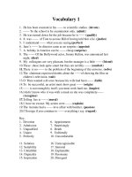 Câu hỏi kiểm tra - Vocabulary 1 potx