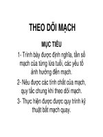 Giáo án khoa điều dưỡng - THEO DÕI MẠCH ppsx