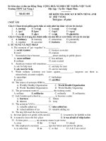 ĐỀ KIỂM TRA HOC KY II MÔN TIẾNG ANH 12 (HỆ 7 NĂM) - Mã đề: 001 pot