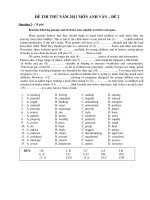 ĐỀ THI THỬ NĂM 2011 MÔN ANH VĂN – ĐỀ 2 ppt