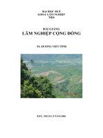BÀI GIẢNG LÂM NGHIỆP CỘNG ĐỒNG - CHƯƠNG 1 CÁC KHÁI NIỆM CƠ BẢN VỀ LÂM NGHIỆP CỘNG ĐỒNG pptx