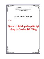 Chuyên đề tốt nghiệp ” Quản trị kênh phân phối tại công ty Coxiva Đà Nẵng ” pdf