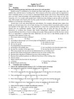 ĐỀ KIỂM TRA 1 TIẾT MÔN ANH VĂN doc