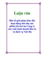 Luận văn: Một số giải pháp thúc đẩy hoạt động tiêu thụ sản phẩm bia hơi tại Cụng ty sản xuất kinh doanh đầu tư và dịch vụ Việt Hà potx
