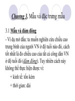 Giáo án xác xuất thống kê - Chương 3. Mẫu và đặc trưng mẫu docx