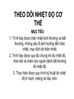 Giáo án khoa điều dưỡng - THEO DÕI NHIỆT ĐỘ CƠ THỂ pptx