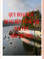 Bài giảng Quy hoạch sử dụng bền vững tài nguyên môi trường  TS. Nguyễn Vinh Quy