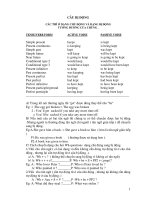 CÁC THÌ Ở DẠNG CHỦ ĐỘNG VÀ DẠNG BỊ ĐỘNG TƯƠNG ĐƯƠNG CỦA CHÚN ppsx