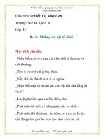 Giáo án mầm non chương trình đổi mới: Những con vật bé thích. docx