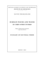 TÓM tắt TIẾNG ANH LUẬN án SÓNG mặt  và SÓNG TRONG các cấu TRÚC MỎNG