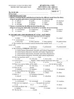 ĐỀ KIỂM TRA 1 TIẾT MÔN TIẾNG ANH – KHỐI 12 Chương trình cải cách - Hệ 7 năm Mã đề: 001 pot