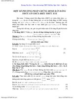 MỘT SỐ PHƯƠNG PHÁP CHỨNG MINH BẤT ĐẲNG THỨC DẠNG XYZ doc