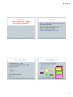 CHƯƠNG 1: NHẬP MÔN LẬP TRÌNH HƯỚNG ĐỐI TƯỢNG potx