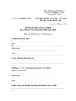 MẪU ĐƠN ĐỀ NGHỊ CẤP GIẤY PHÉP HOẠT ĐỘNG PHÁT THANH / TRUYỀN HÌNH potx