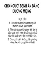 Giáo án khoa điều dưỡng - CHO NGƯỜI BỆNH ĂN BẰNG ĐƯỜNG MIỆNG ppsx