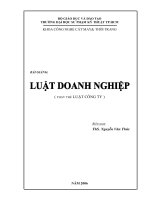 BÀI GIẢNG LUẬT DOANH NGHIỆP - BÀI 1: NHỮNG VẤN ĐỀ CƠ BẢN VỀ CÔNG TY pdf