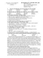 ĐỀ THI HỌC KỲ 1 NĂM HỌC 2010 - 2011 MÔN: TIẾNG ANH Lớp: 12 – CHƯƠNG TRÌNH CHUẨN - TRƯỜNG THPT TRƯNG VƯƠNG ppt