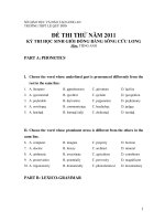 ĐỀ THI THỬ NĂM 2011 - TRƯỜNG THPT LÊ QUÝ ĐÔN pdf