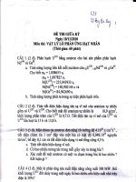 Đề thi khóa 33 trường ĐHSP năm 2 khoa vật lý - môn vật lý lò phản ứng hạt nhân pptx