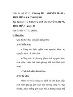 Giáo án đại số 12: NGUYÊN HÀM – TÍCH PHÂN VÀ ỨNG DỤNG pptx