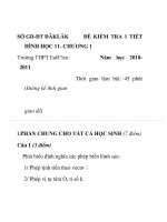 ĐỀ KIỂM TRA 1 TIẾT HÌNH HỌC 11- CHƯƠNG 1 Trường THPT EaH’leo 2011 pptx