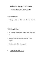 Giáo án mầm non chương trình đổi mới: GIÁO ÁN: LÀM QUEN VỚI TOÁN - ĐỀ TÀI: BÉ TẬP LÀM NGƯ PHỦ docx