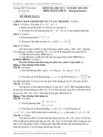 Đề thi đề xuất 1 – Kiểm tra Học kỳ 1 năm học 2010-2011 – Môn Toán lớp 12 Trường THPT Vinh Xuân potx