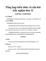 Tổng hợp kiến thức và câu hỏi trắc ngiệm hóa 12 CHƯƠNG 2 pptx