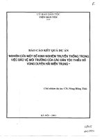 Nghiên cứu một số kinh nghiệm truyền thống trong việc bảo vệ môi trường của các dân tộc thiểu số vùng Duyên hải miền Trung