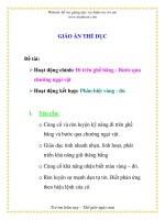 Giáo án mầm non chương trình đổi mới: Hoạt động chính: Đi trên ghế băng - Bước qua chướng ngại vật potx