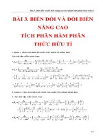 BIẾN ĐỔI VÀ ĐỔI BIẾN NÂNG CAO TÍCH PHÂN HỬU TỈ ppsx