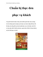 Giáo trình quản trị khách sạn, nhà hàng - Chuẩn bị thực đơn phục vụ khách doc