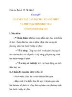 Giáo án đại số 12: LUYỆN TẬP CĂN BẬC HAI CỦA SỐ PHỨC VÀ PHƯƠNG TRÌNH BẬC HAI (Chương trình nâng cao) doc