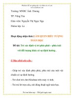 Giáo án mầm non chương trình đổi mới: Đề tài: Trẻ xác định vị trí phía phải – phía trái với đối tượng khác có sự định hướng . pot