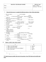 ĐỀ KIỂM TRA 1 TIẾT - HOAI DUC SECONDARY SCHOOL doc