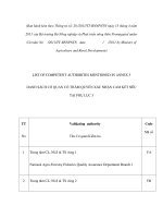DANH SÁCH CƠ QUAN CÓ THẨM QUYỀN XÁC NHẬN CAM KẾT NÊU TẠI PHỤ LỤC 5 doc