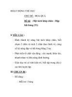 Giáo án mầm non chương trình đổi mới: Đề tài : Bật tách khép chân – Đập bắt bóng (T1) pdf