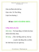 Giáo án mầm non chương trình đổi mới: Đề tài: CHƠI VỚI HÌNH TRÒN. pps