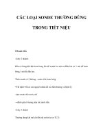 CÁC LOẠI SONDE THƯỜNG DÙNG TRONG TIẾT NIỆU docx