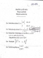Đề thi môn: Toán cao cấp 1 ppt