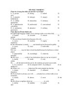 ĐỀ TRẮC NGHIỆM MÔN TIẾNG ANH - ĐỀ 4 docx