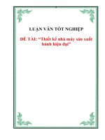 Đồ án :“Thiết kế nhà máy sản xuất bánh hiện đại” ppsx