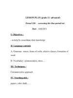 LESSON PLAN (grade 11- advanced) Period 120 docx