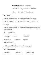 Lesson Plan (grade 11 – advanced) Period : 32 ppsx