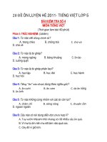 20 ĐỀ ÔN LUYỆN HÈ 2011- TIẾNG VIỆT LỚP 5 ĐỀ 4+5+6 ppsx