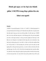 Đánh giá nguy cơ tác hại của thành phần 3-MCPD trong thực phẩm lên sức khoẻ con người ppsx