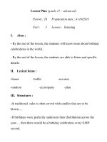 Lesson Plan (grade 11 – advanced) Period : 20 docx